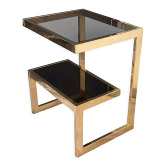 Gold-Plated G-Shaped Table Belgo Chrom, 1980s