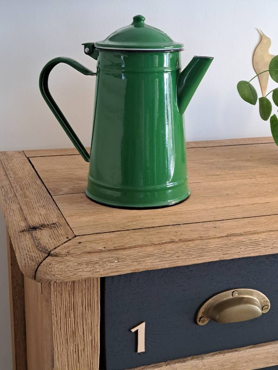 Vintage high sideboard in solid oak