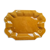 Large flat plate Gien France mustard yellow vintage