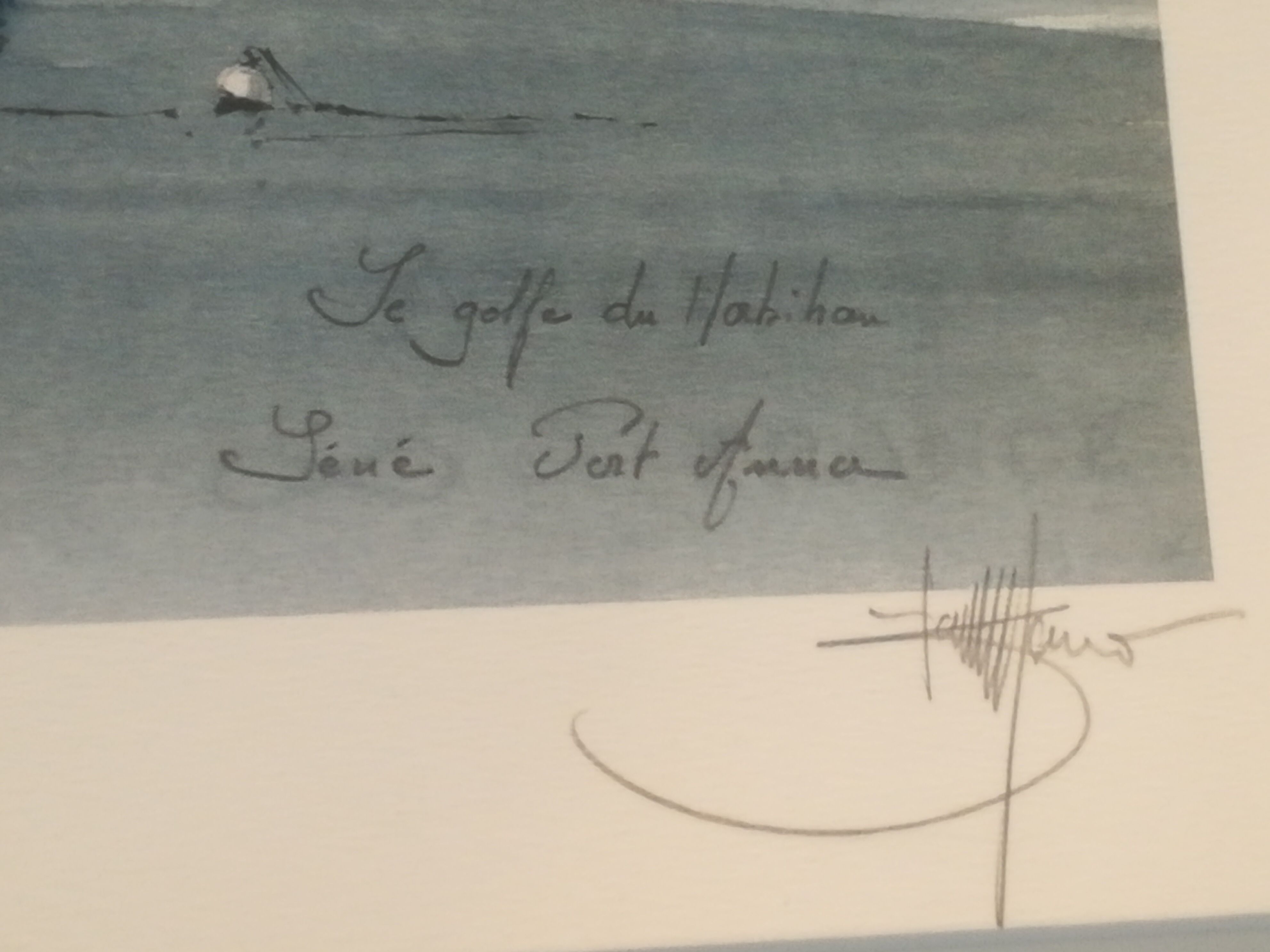 Marine lithograph signed Stéphane Lauro
