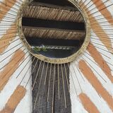 Mirror sun golden metal 60cm