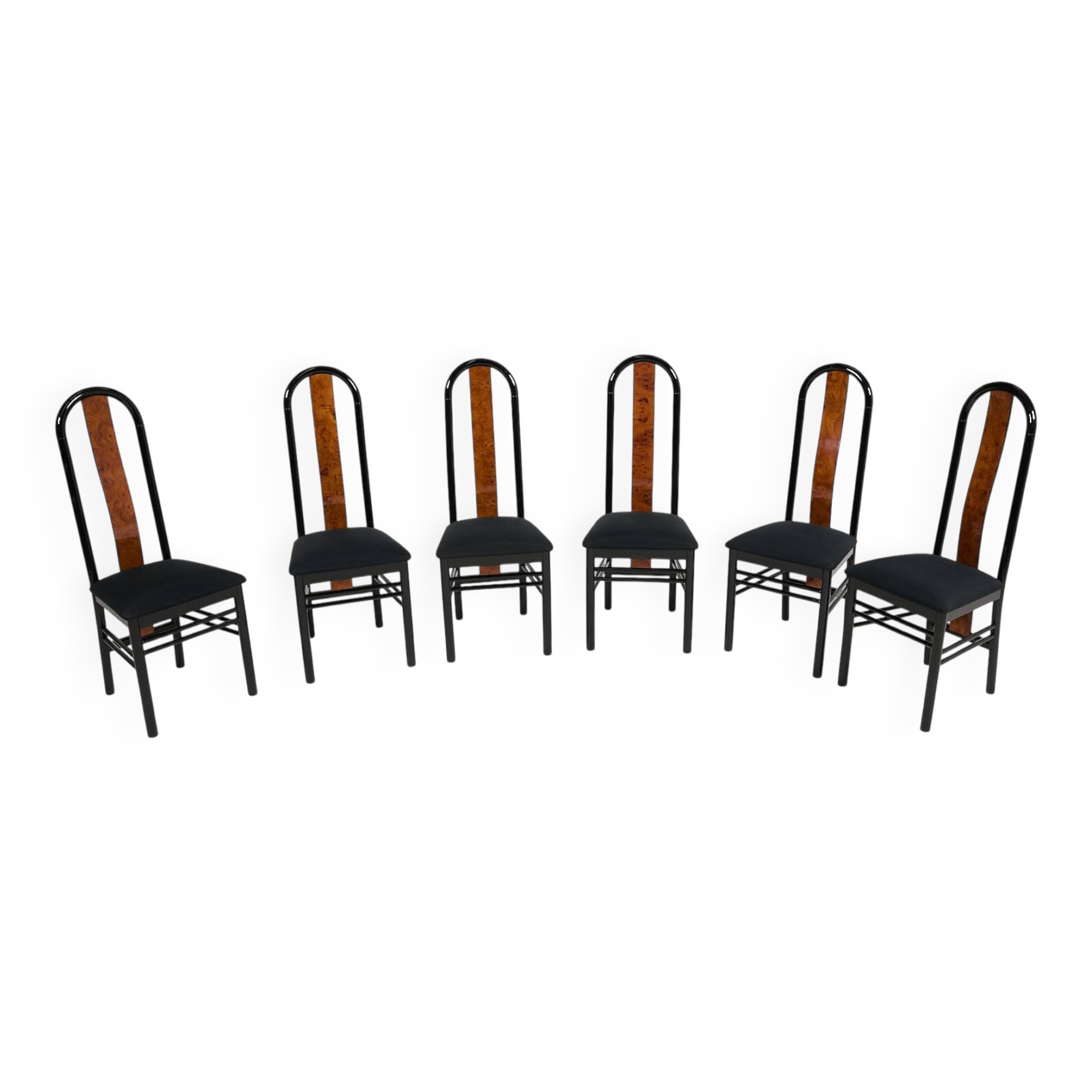 Ensemble de 6 chaises vintage de GDM, Italie, années 1980