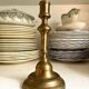 Golden brass candle holder