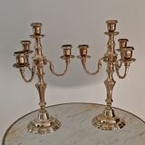 Pair of candelabras, brass candle holders