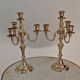 Pair of candelabras, brass candle holders