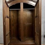 Baroque Louis XV style armoire in solid walnut circa 1880