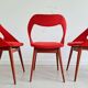 4 Chaises Louis Paolozzi rouge