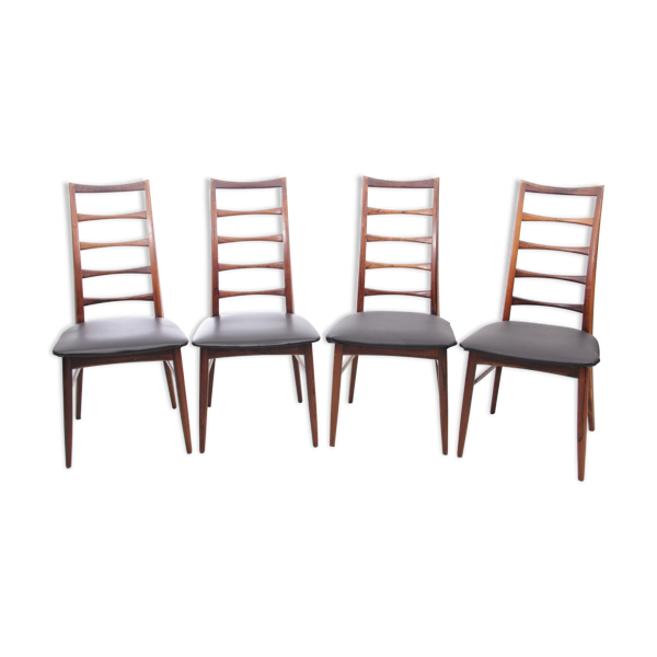 Suite de 4 chaises scandinaves en teck modèle Lis