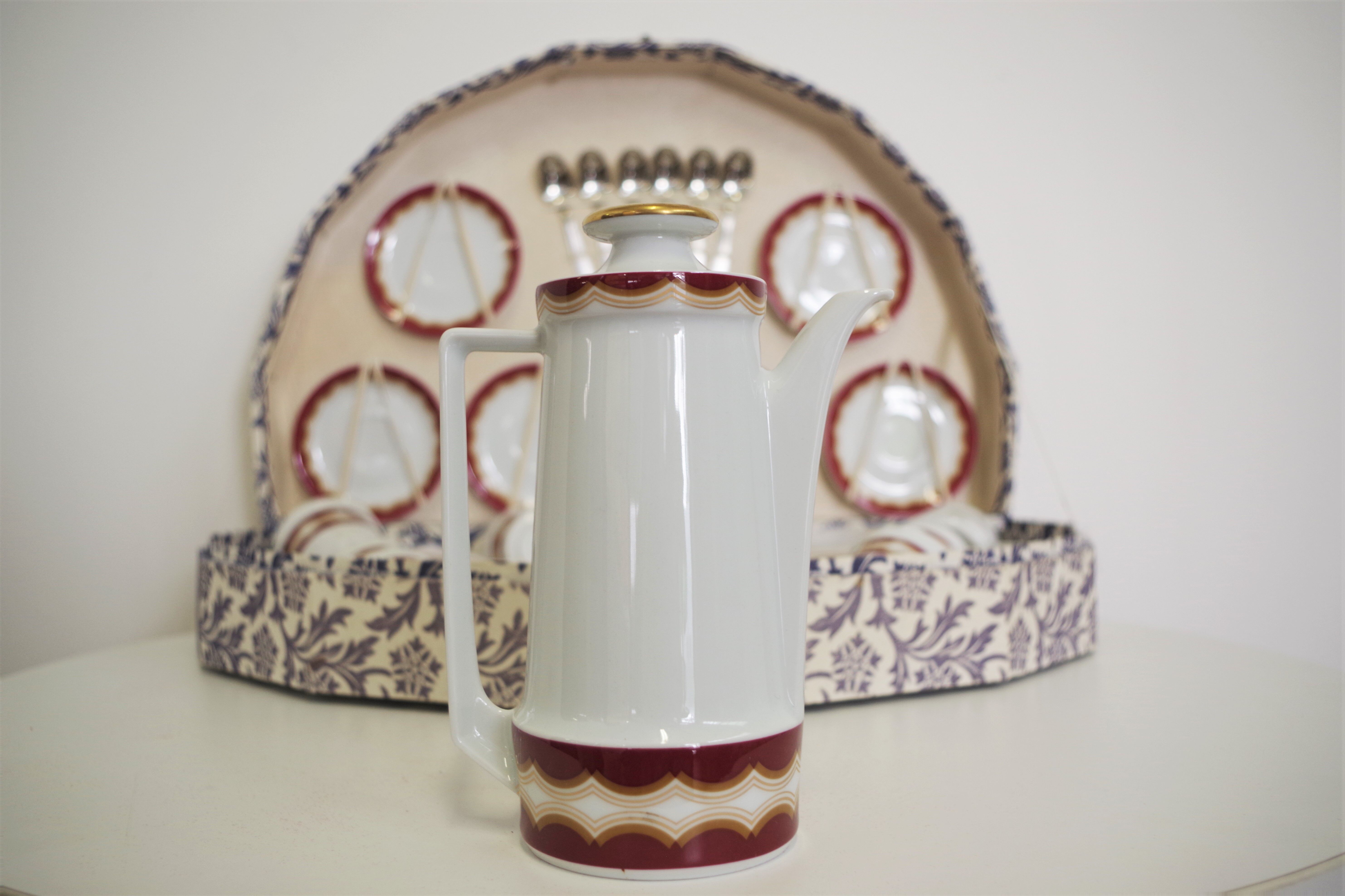 Vintage schirnding coffee service in porcelain, germany, 1970s, set of 21