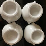 Set of 4 white porcelain lion head tureens