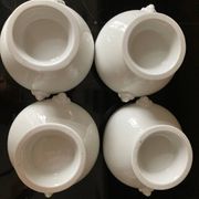 Set of 4 white porcelain lion head tureens