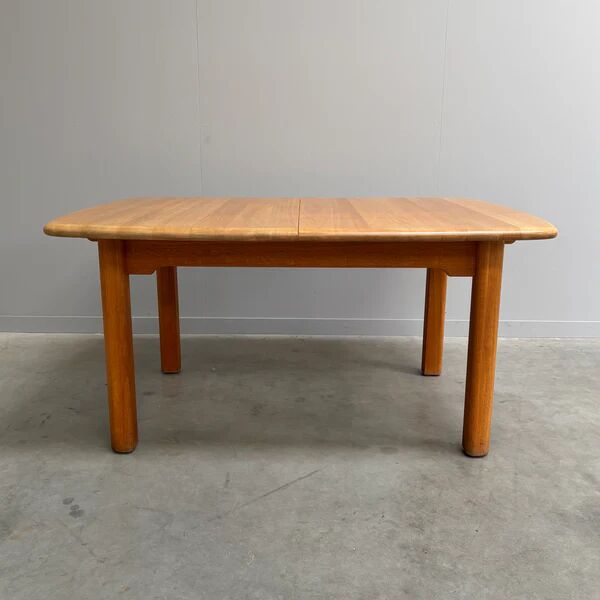Large solid oak dining table by Wasa, 1990s