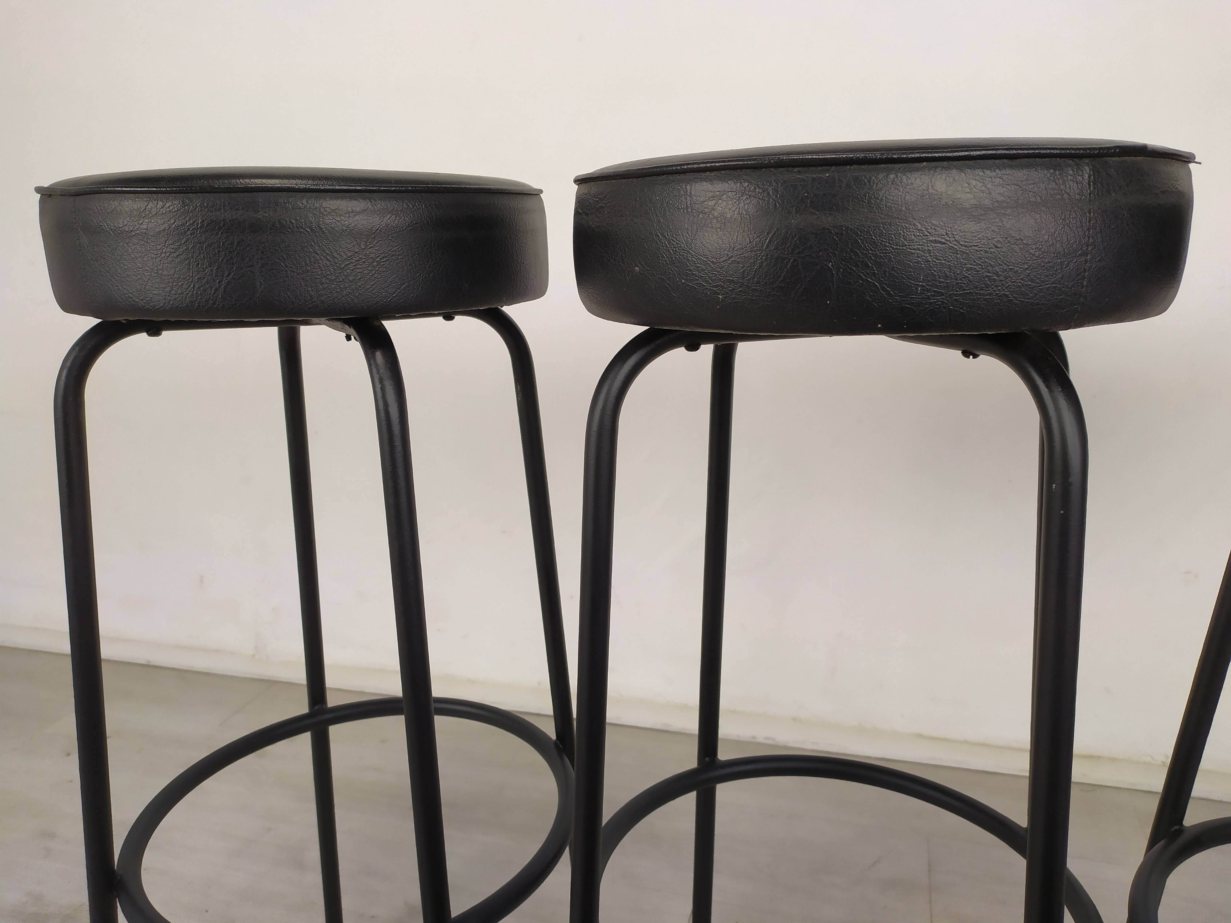 3 vintage black bar stools