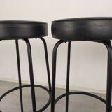3 tabourets de bar noir vintage