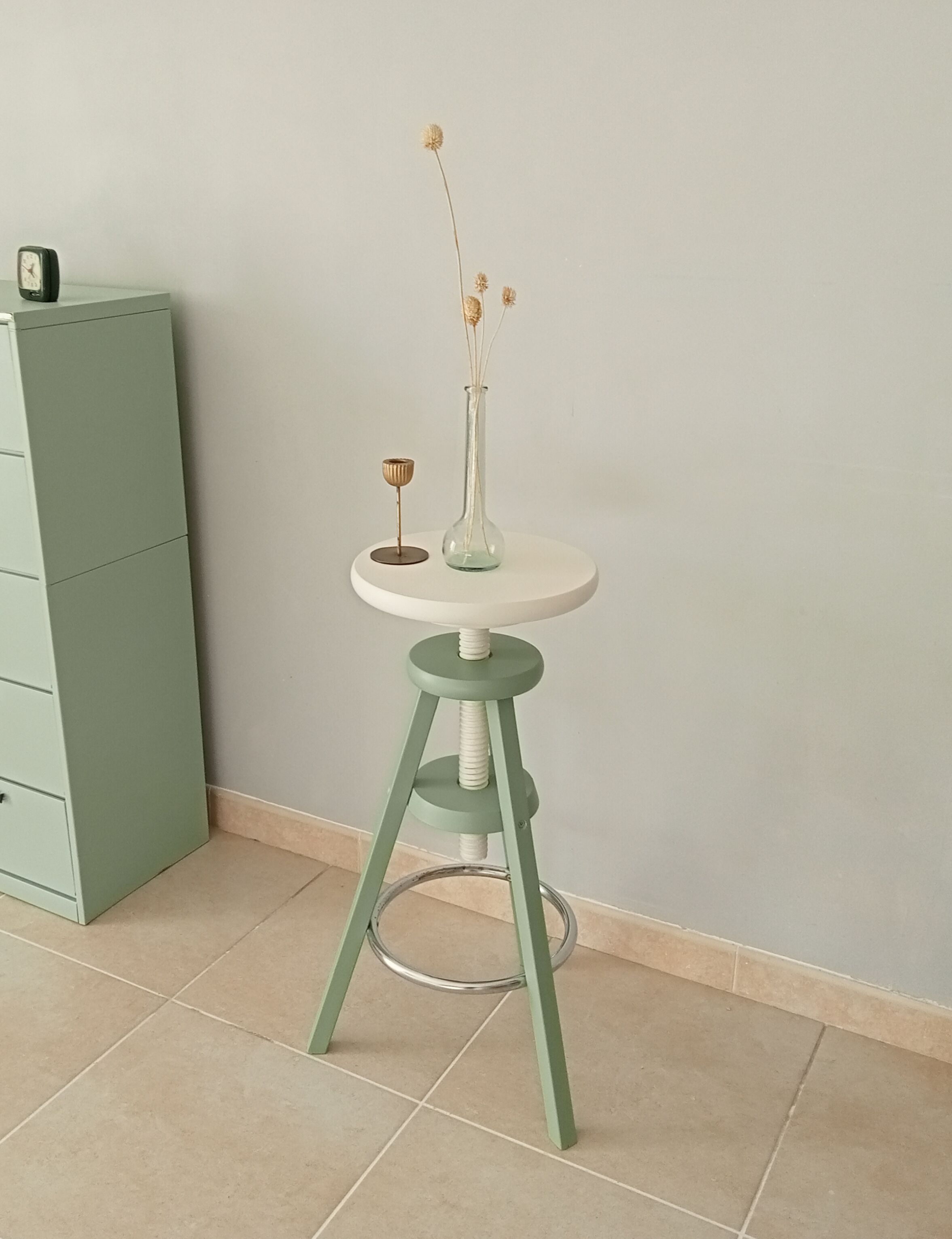 Vintage high screw stool