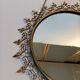 Miroir doré Chaty Vallauris signé en fer forgé Vintage, 1960.