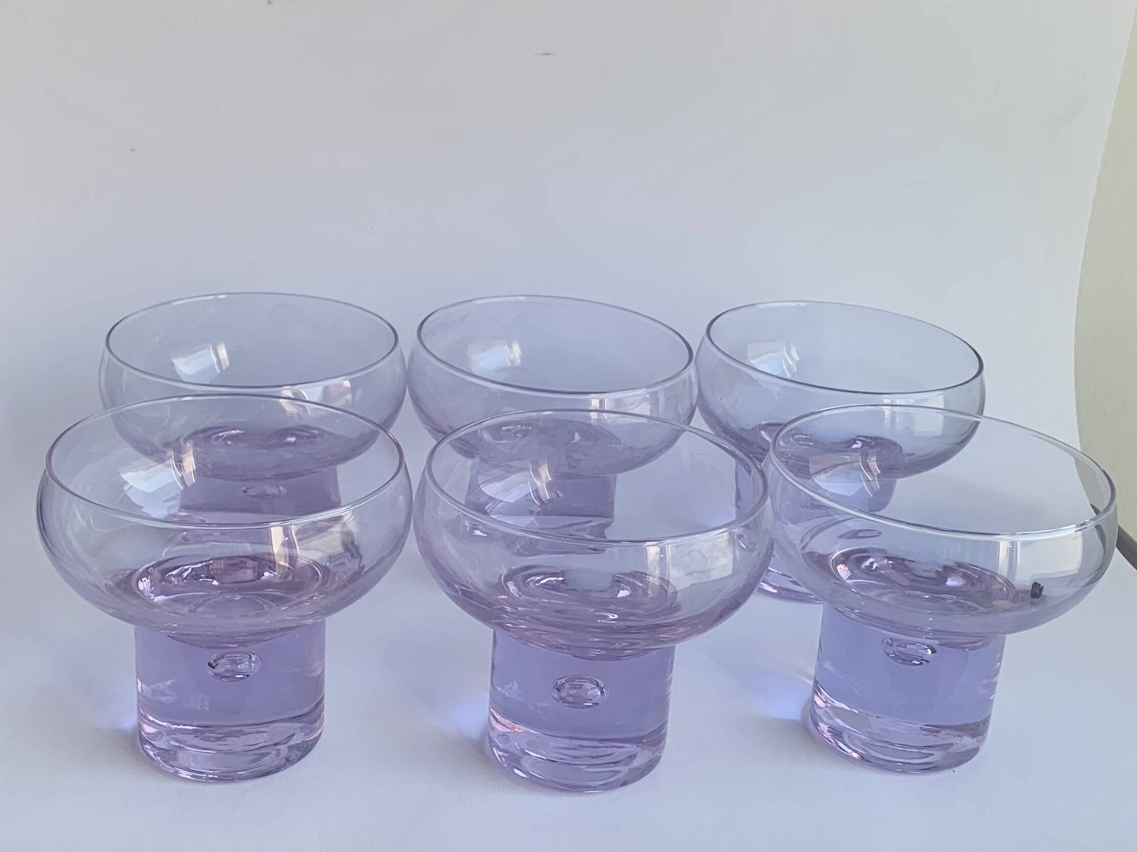 Set of 6 Alexandrit glasses designed by Sergio Asti for Arnolfo di Cambio