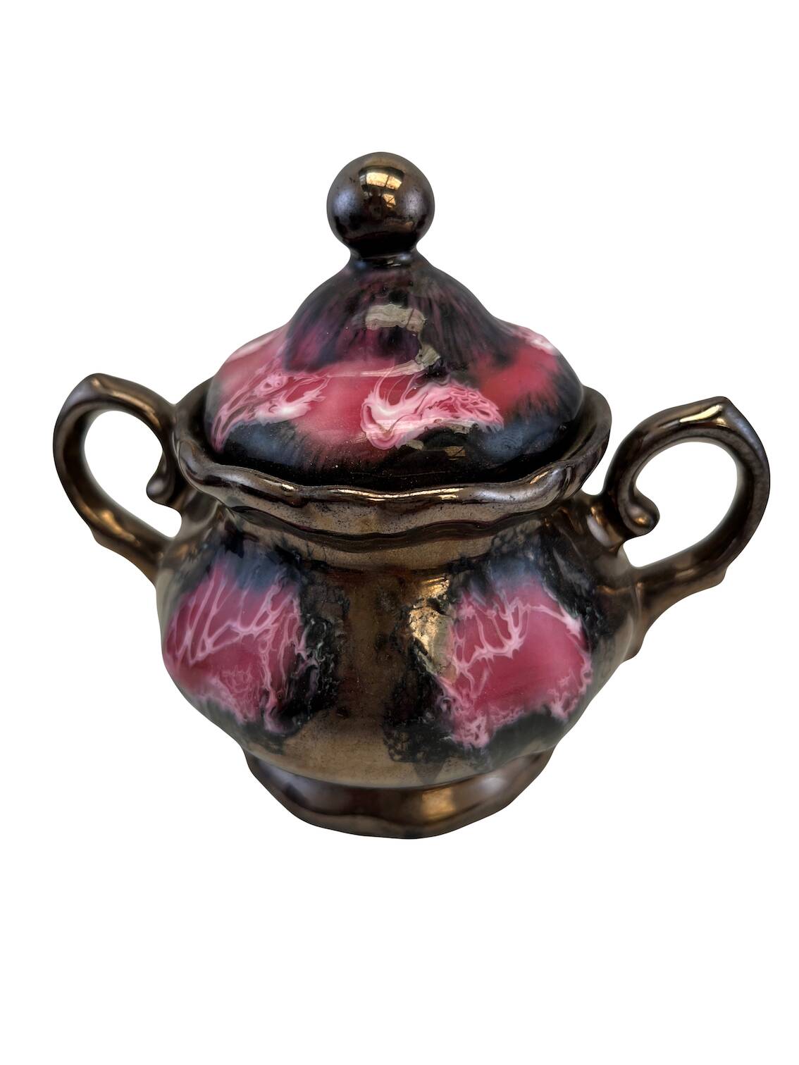 Vallauris pink and black coffee service from the 50s/60s