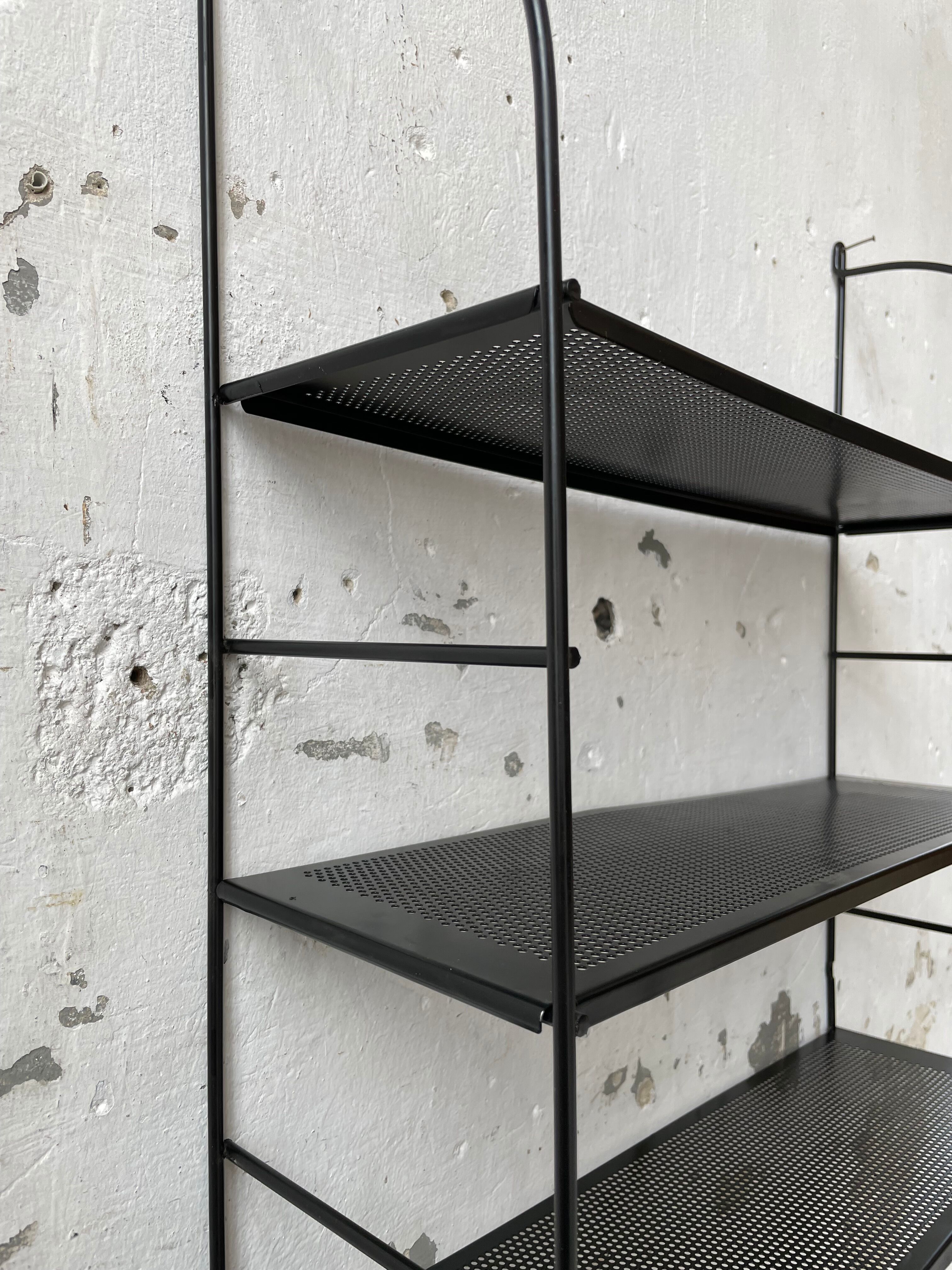 Black metal string shelf
