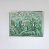Abstract impressionism painting - Movement. Green Growth