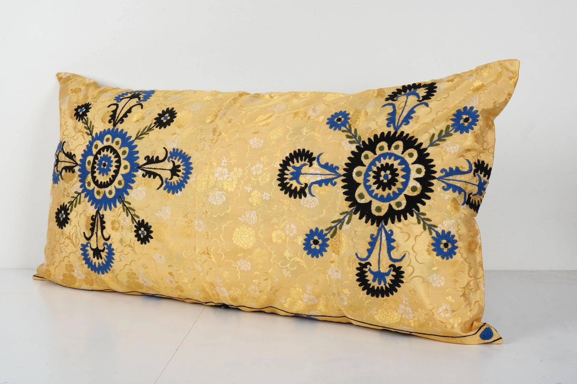 Vintage embroidered cushion cover 109x58 cm