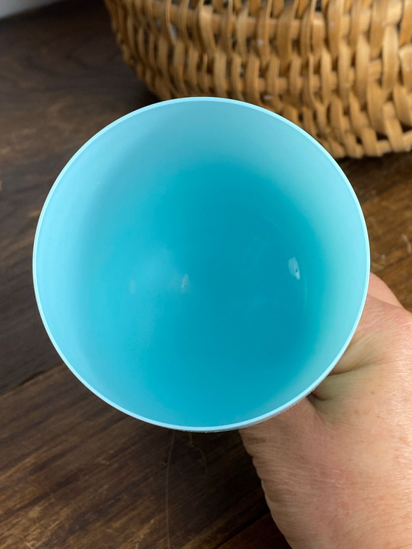 Blue opaline glass goblet from Portieux