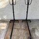 Former pair of landiers iron chimney