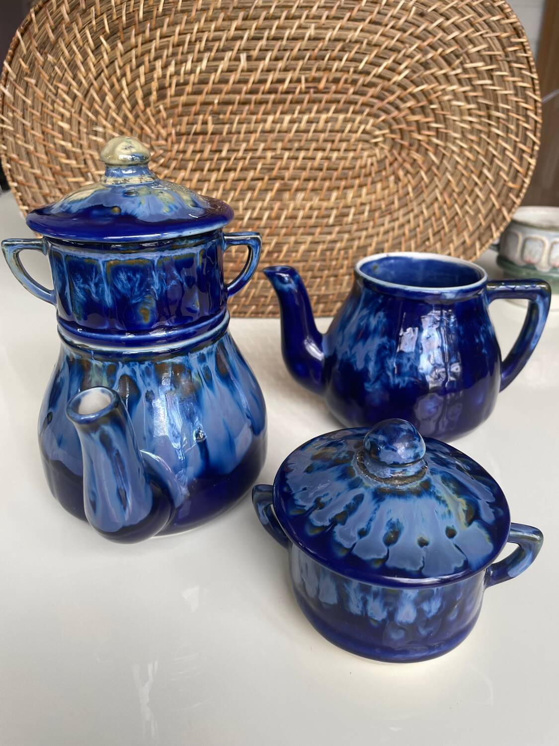 Old enameled coffee pot