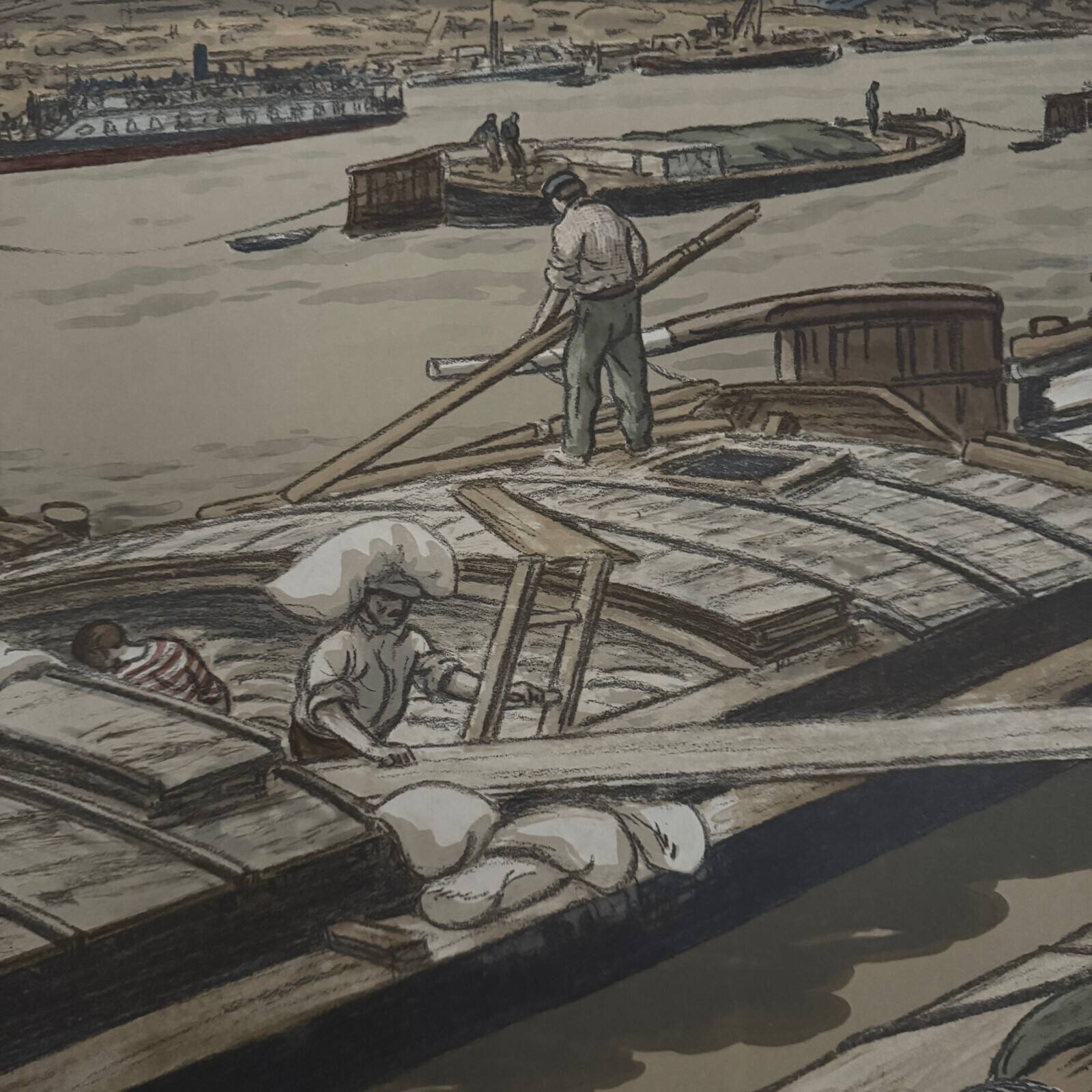 Lithograph by Henri Rivière, Parisian Landscapes - The Quai d'Austerlitz