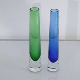 Pair of Scandinavian glass vases from Bergdala 1970
