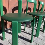 6 Bruno Rey Kush & co Green Stackable Chairs Circa 1970
