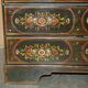 Antique Swedish commode hand-painted, two drawers out of three.