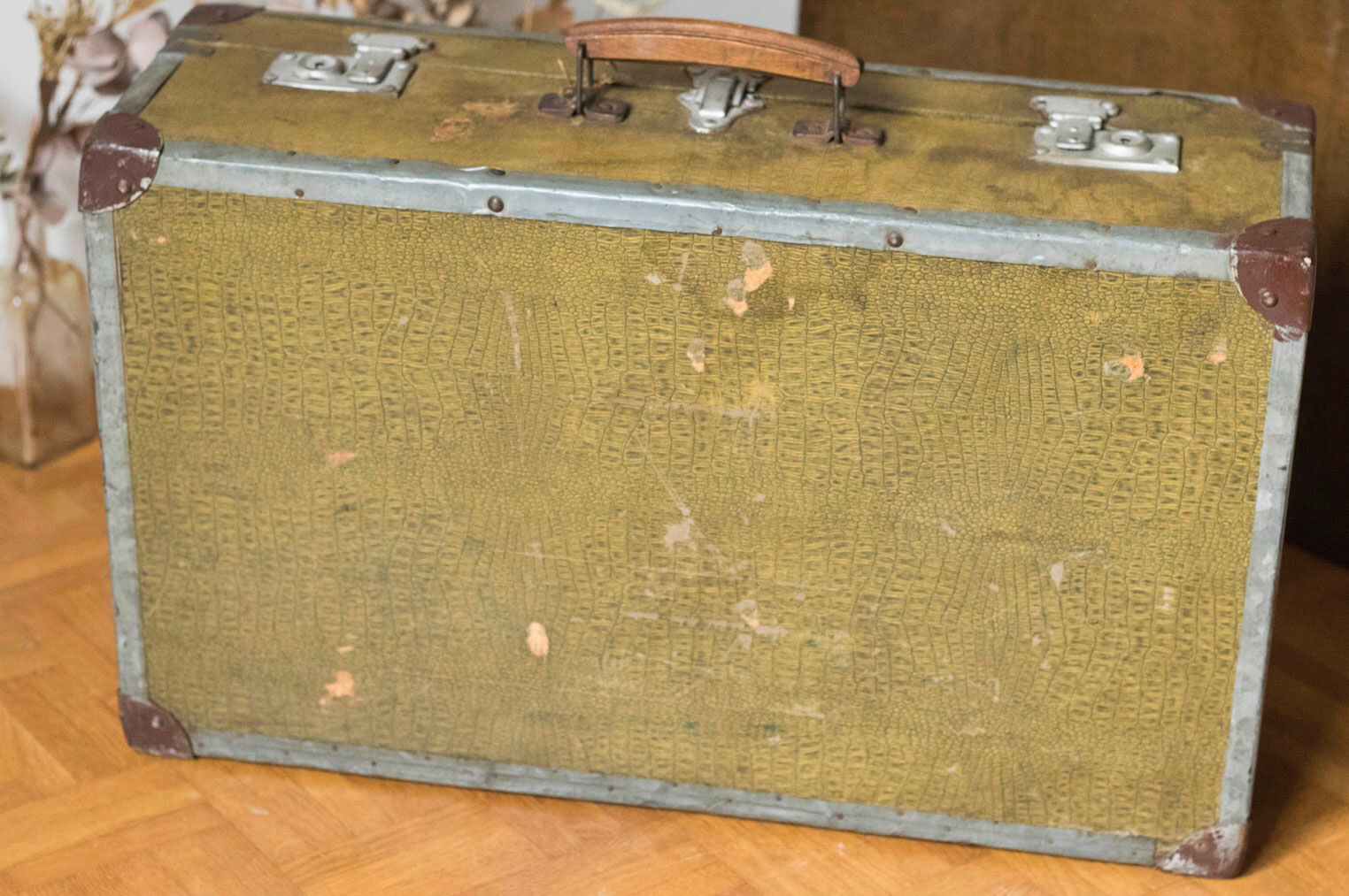 Antique suitcase - vintage travel trunk