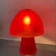 Vintage red glass mushroom lamp