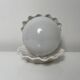 Ceramic lamp shell open white enamel vintage pearl night light