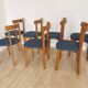 Set of 7 Vintage Calligaris Dining Chair: 1990s Italian Wooden Artek Style