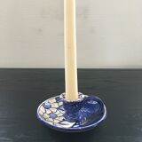 Blue floral decoration candle holder