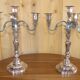 Regency style four-light silver metal candlesticks