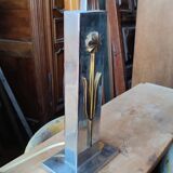 Lamp in chromed metal and bronze circa 1970