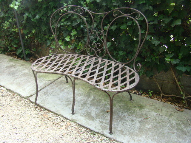 Old wrought iron bench