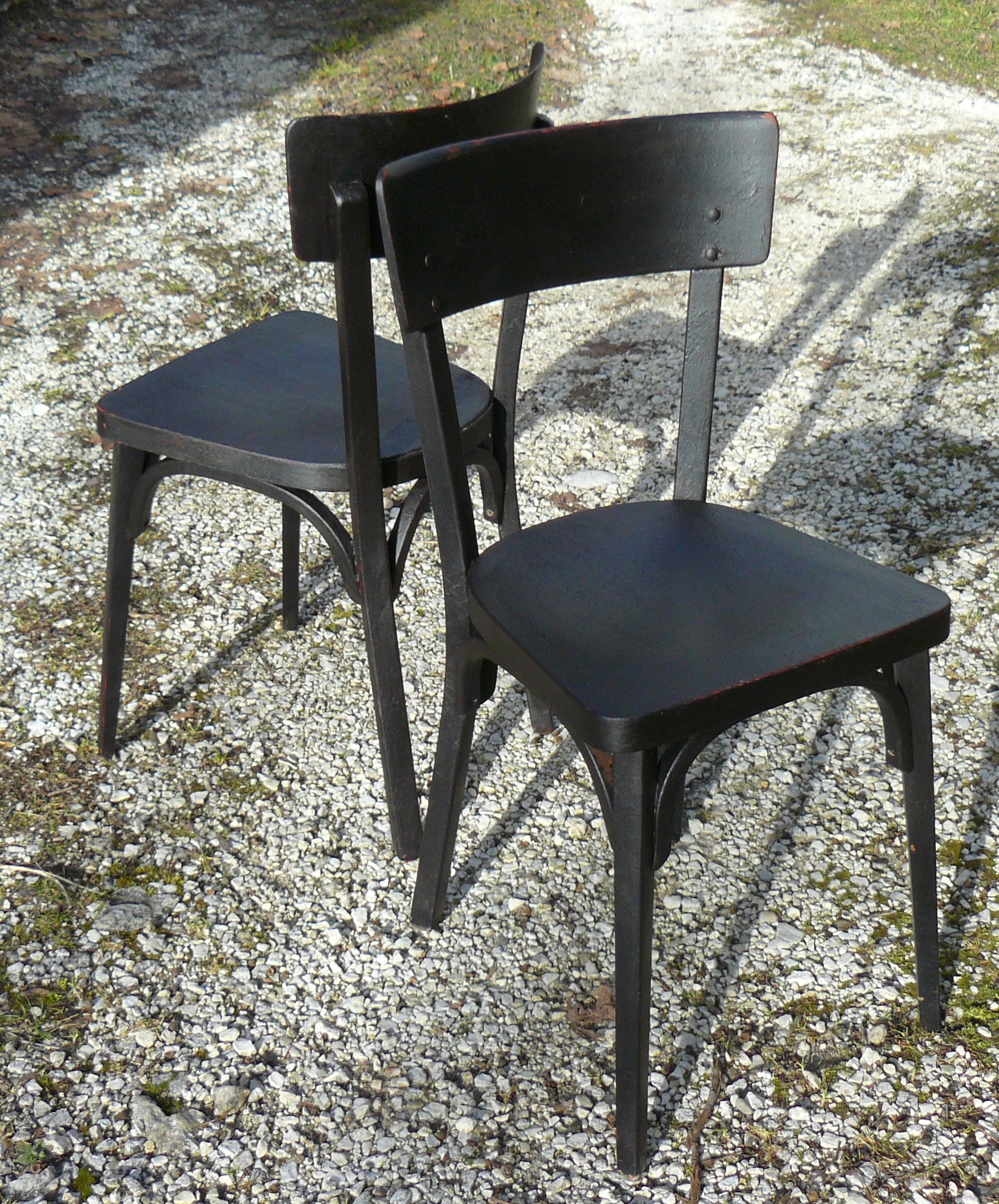 Pair of black bistro chairs