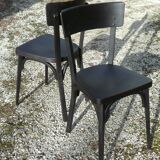 Pair of black bistro chairs