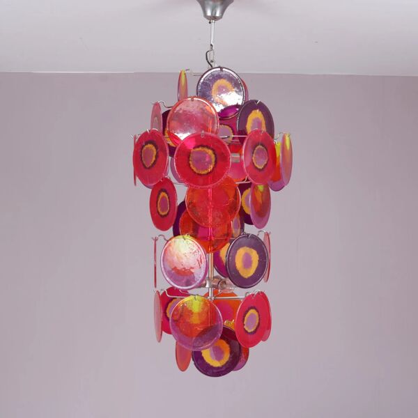 Chandelier à disques des années 1970 par Aro Leuchten Allemagne