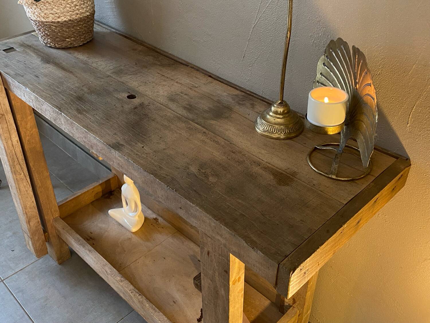 Vintage wooden workbench