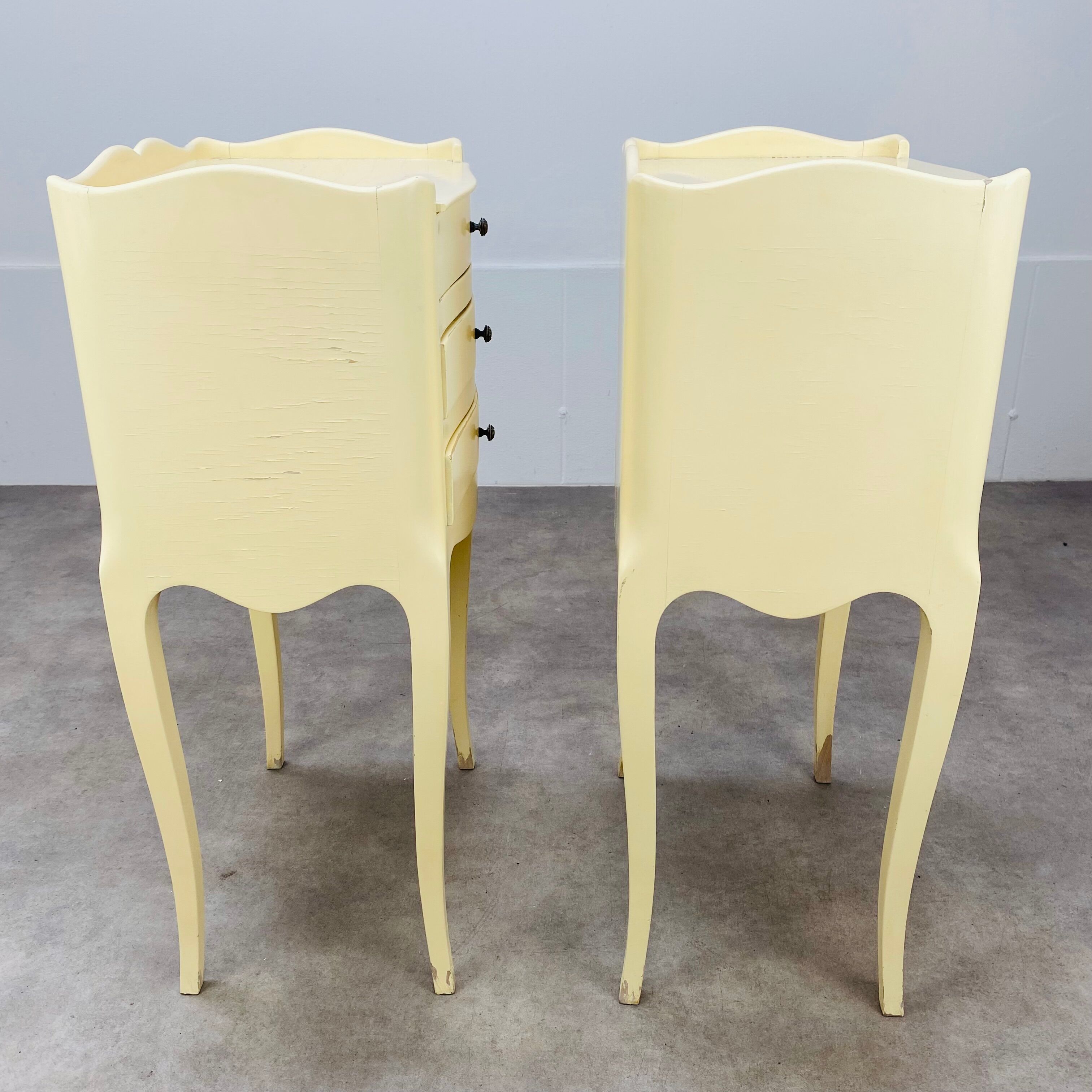 Pair of bedside tables Louis XV style white