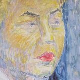 Tableau portrait sur toile d'une Dame slave 61 X 50 cm