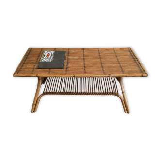 Coffee table rattan ceramics Capron