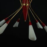 Mid-Century 12 lights chandelier in the manner of Stilnovo. Italy 1950s