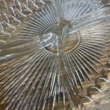 Vintage crystal appetizer tray with geometric pattern