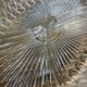 Vintage crystal appetizer tray with geometric pattern
